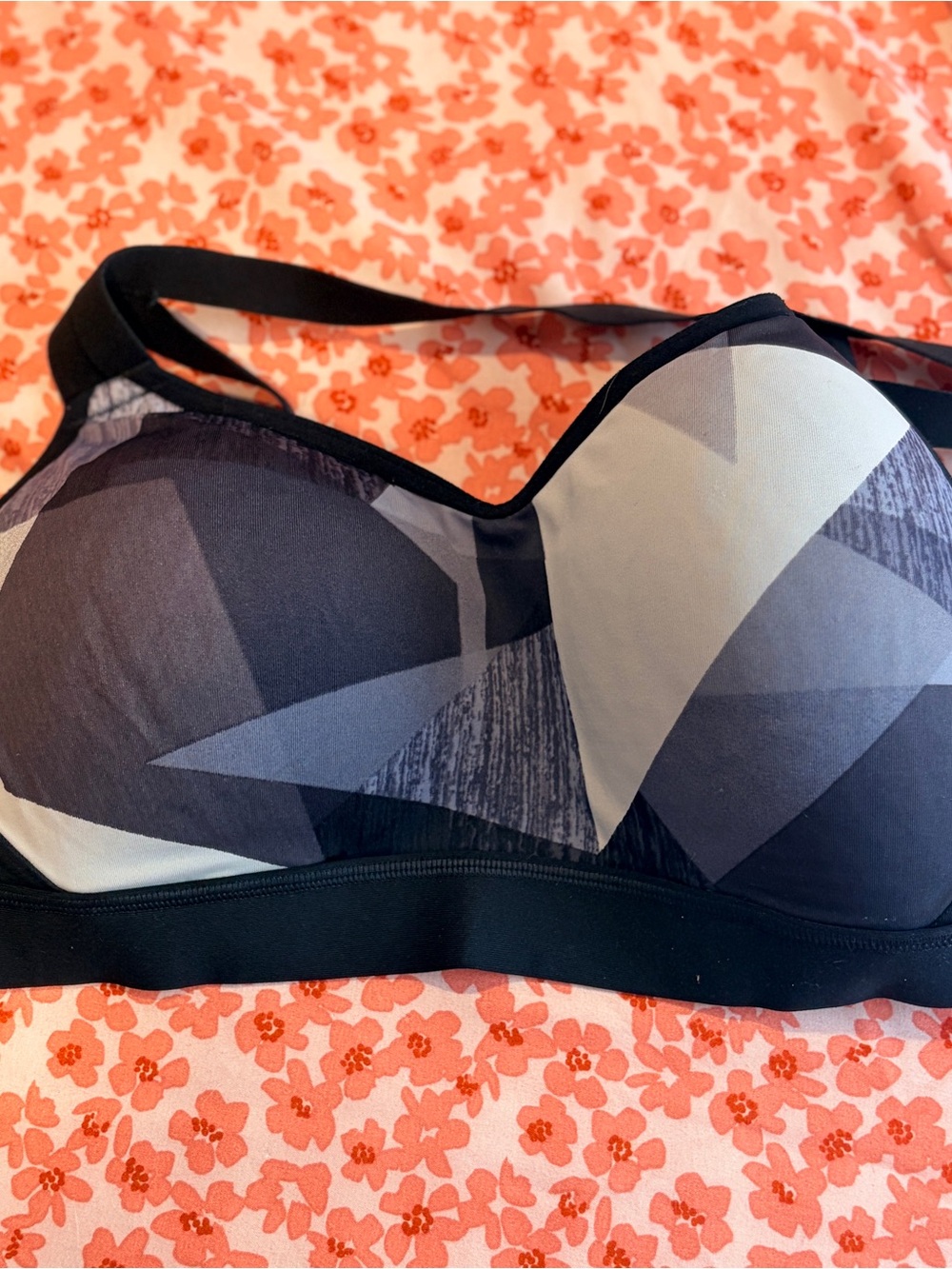 C9 by Champion Black & Gray Geometric Molded Sports Bra